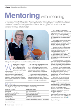 Mentoring with meaning - Australian Private Hospitals Association