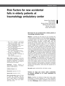 Risk Factors for new accidental falls in elderly patients at