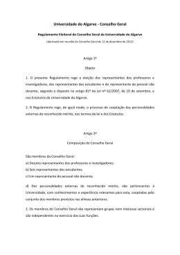 Regulamento Eleitoral - Universidade do Algarve