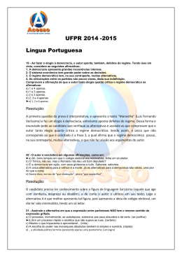 UFPR 2014 -2015 Língua Portuguesa