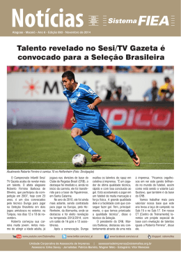 Talento revelado no Sesi/TV Gazeta é convocado para a Seleção