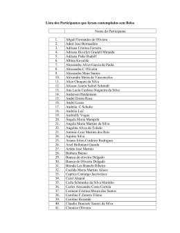 Lista dos Participantes que foram contemplados com Bolsa
