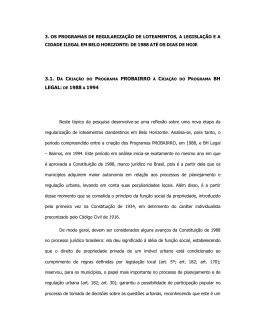 legal: de 1988 a 1994 - Belo Horizonte