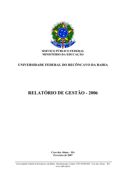 RELATÓRIO DE GESTÃO - 2006