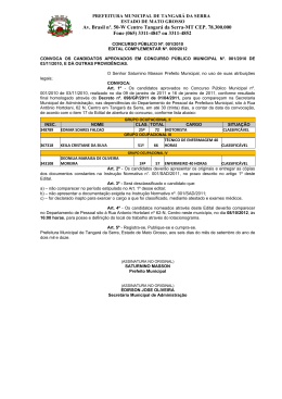 concurso público - Prefeitura Municipal de Tangará da Serra