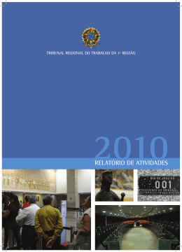 relatório de atividades - Portal do Tribunal Regional do Trabalho da