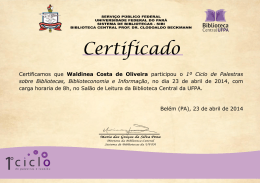 Waldinea Costa de Oliveira - Biblioteca Central da UFPA