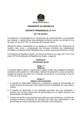 Decreto Presidencial nº 8/11, 7 de Janeiro