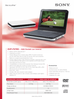 DVP-FX720 - DVD Portátil (cor branca) Acessórios
