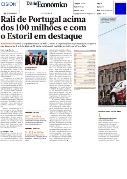 Rali de Portugal acima dos 100 milhões e com o Estoril em destaque