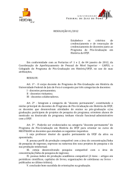 Resolução 01/2012 – Credenciamento de docentes
