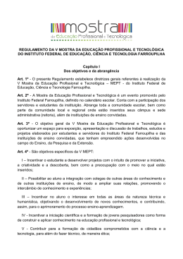 Regulamento - V MEPT 2014 - Câmpus Santo Augusto
