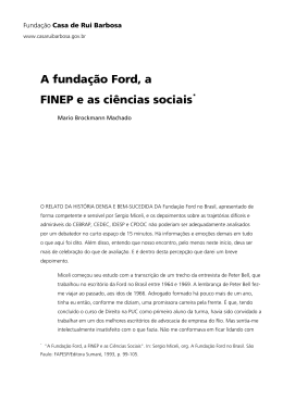 A fundação Ford, a FINEP e as ciências sociais
