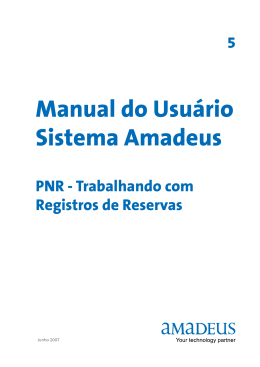 Manual do Usuário Sistema Amadeus PNR