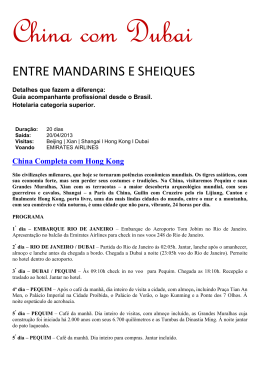 ENTRE MANDARINS E SHEIQUES