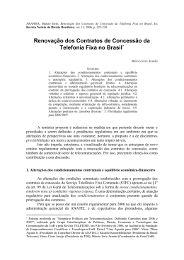 Renovação dos Contratos de Concessão da Telefonia Fixa no Brasil