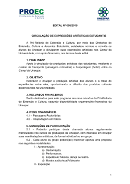 EDITAL Nº 005/2015 CIRCULAÇÃO DE EXPRESSÕES