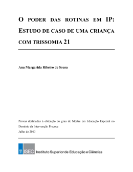 ESTUDO DE CASO DE UMA CRIANÇA COM TRISSOMIA 21