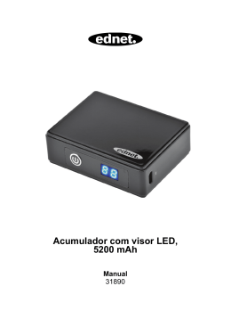 Acumulador com visor LED, 5200 mAh Manual
