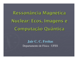 Ressonância Magnética Nuclear: Ecos, Imagens e