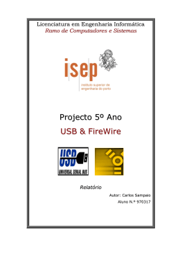 USB & FireWire2 - Departamento de Engenharia Informática