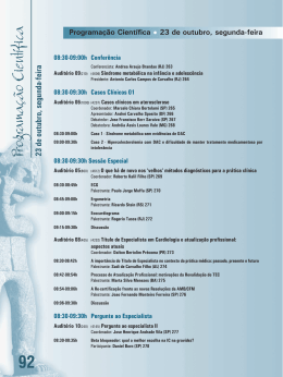 Programação Científica 92 - 70° Congresso Brasileiro de Cardiologia