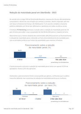 Redução da Maioridade Penal em Uberlândia - 2015