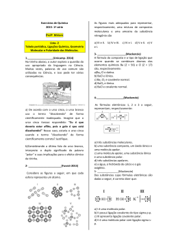 Exercícios de Química 2015- 1ª série Profª Miriam Lista