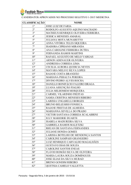 candidatos aprovados no processo seletivo 1-2015