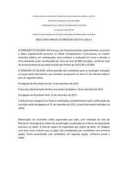 RESULTADO PARCIAL Esp. Ed. Tecológica UAB-CAPES 2012