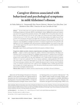 Caregiver distress associated with behavioral and psychological