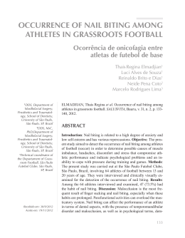 occurrence of nail biting among athletes in grassroots football