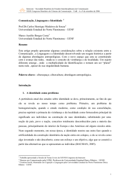 Comunicação, Linguagem e Identidade Prof.Dr.Carlos Henrique