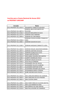 Inscritos para o Exame Nacional de Acesso 2013 ao