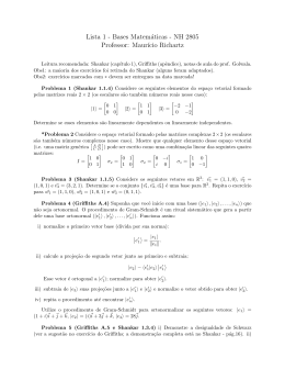 Lista 1 - Bases Matemáticas - NH 2805 Professor: Maur´ıcio Richartz