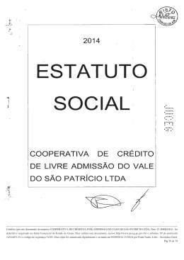 Estatuto Social - Coop. de Crédito do Vale do São Patrício Ltda.