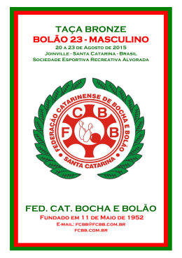 Resultados - Federação Catarinense de Bocha e Bolão