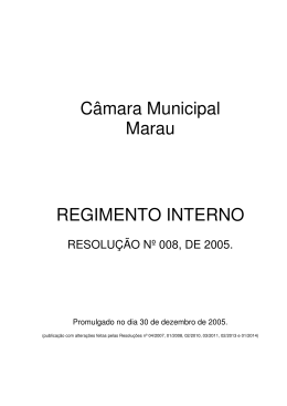 Regimento Interno - Câmara Municipal de Marau