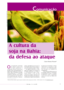 A cultura da soja na Bahia: da defesa ao ataque