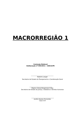 MACRORREGIÃO 1 - CEDCA-PR