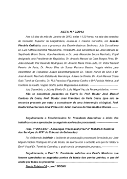 Acta n.º 02/2013 - ao Conselho Superior da Magistratura