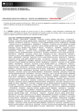 processo seletivo público – edital 001/semad/2012 – portaria 002