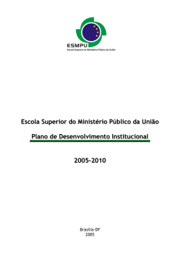 Plano de Desenvolvimento Institucional 2005-2010