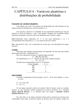 CAPÍTULO 4 - Variáveis aleatórias e distribuições de probabilidade