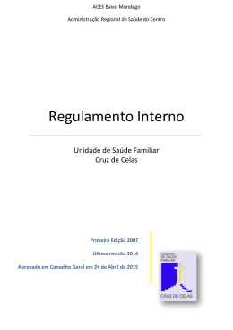 Regulamento Interno - Administração Regional de Saúde do Centro
