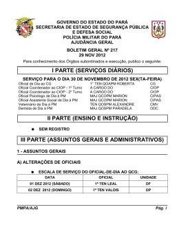 BG 217 - De 29 NOV 2012 - Proxy da Polícia Militar do Pará!