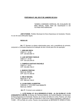PORTARIA Nº. 002-2014- comissão de avaliação