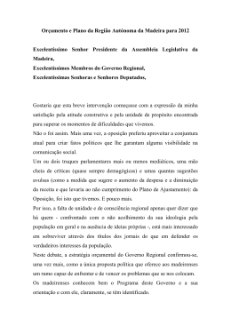 Orçamento e Plano da Região Autónoma da Madeira para 2012