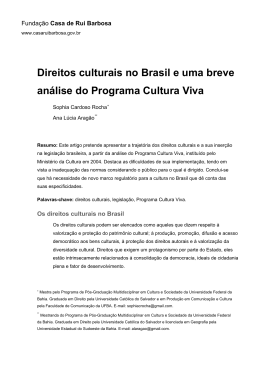Direitos culturais no Brasil e uma breve análise do Programa