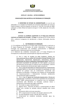 1 EDITAL Nº. 021/2011 – SETOR ECONÔMICO CONVOCAÇÃO